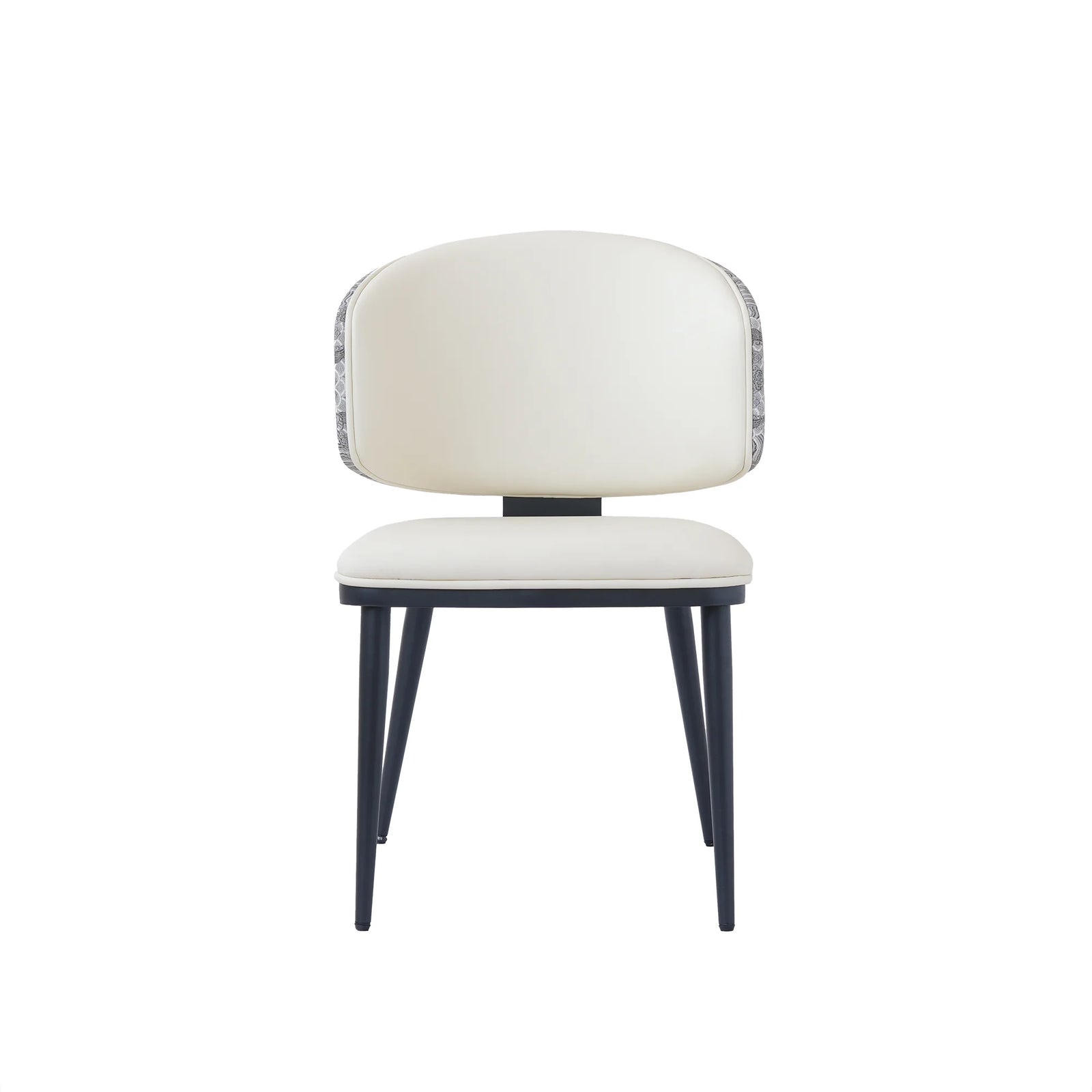 Vegan Wing Back Dining Chair | White PU Leather Set of 2
