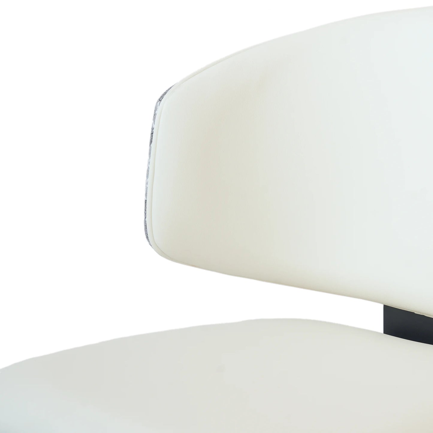 Vegan Wing Back Dining Chair | White PU Leather Set of 2