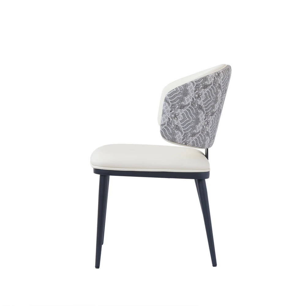Vegan Wing Back Dining Chair | White PU Leather Set of 2