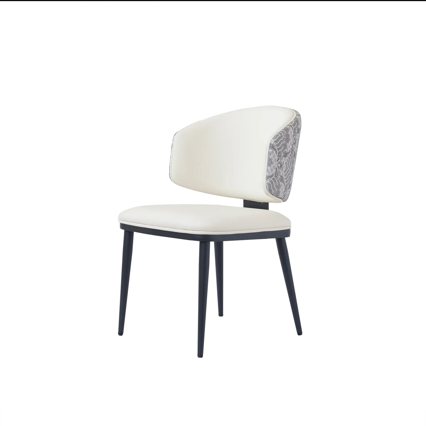 Vegan Wing Back Dining Chair | White PU Leather Set of 2