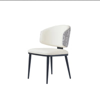 Vegan Wing Back Dining Chair | White PU Leather Set of 2