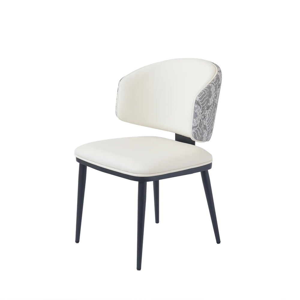 Vegan Wing Back Dining Chair | White PU Leather Set of 2
