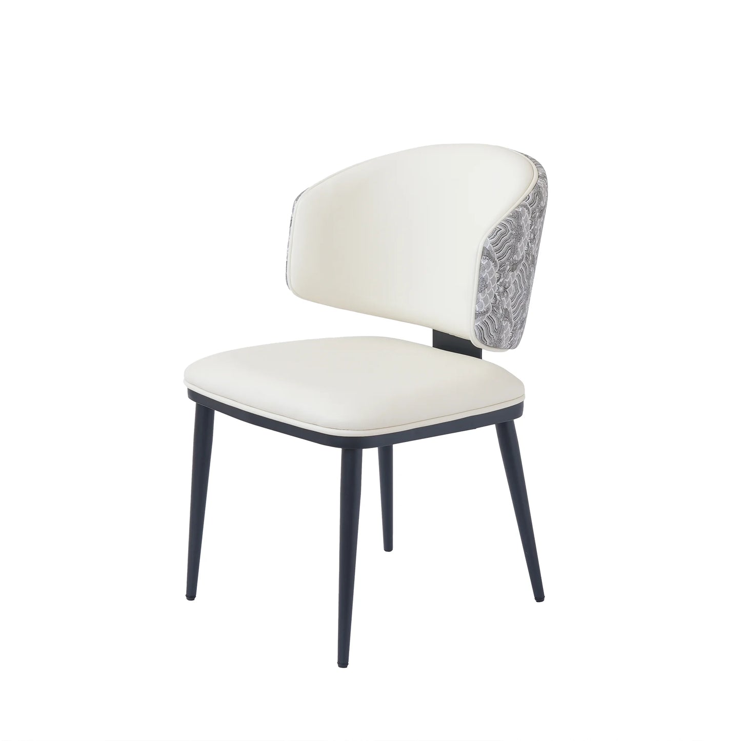 Vegan Wing Back Dining Chair | White PU Leather Set of 2