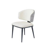 Vegan Wing Back Dining Chair | White PU Leather Set of 2