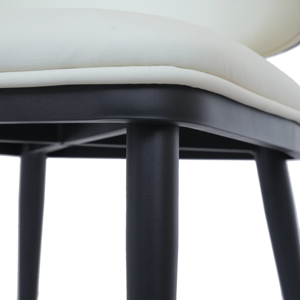 Vegan Wing Back Dining Chair | White PU Leather Set of 2