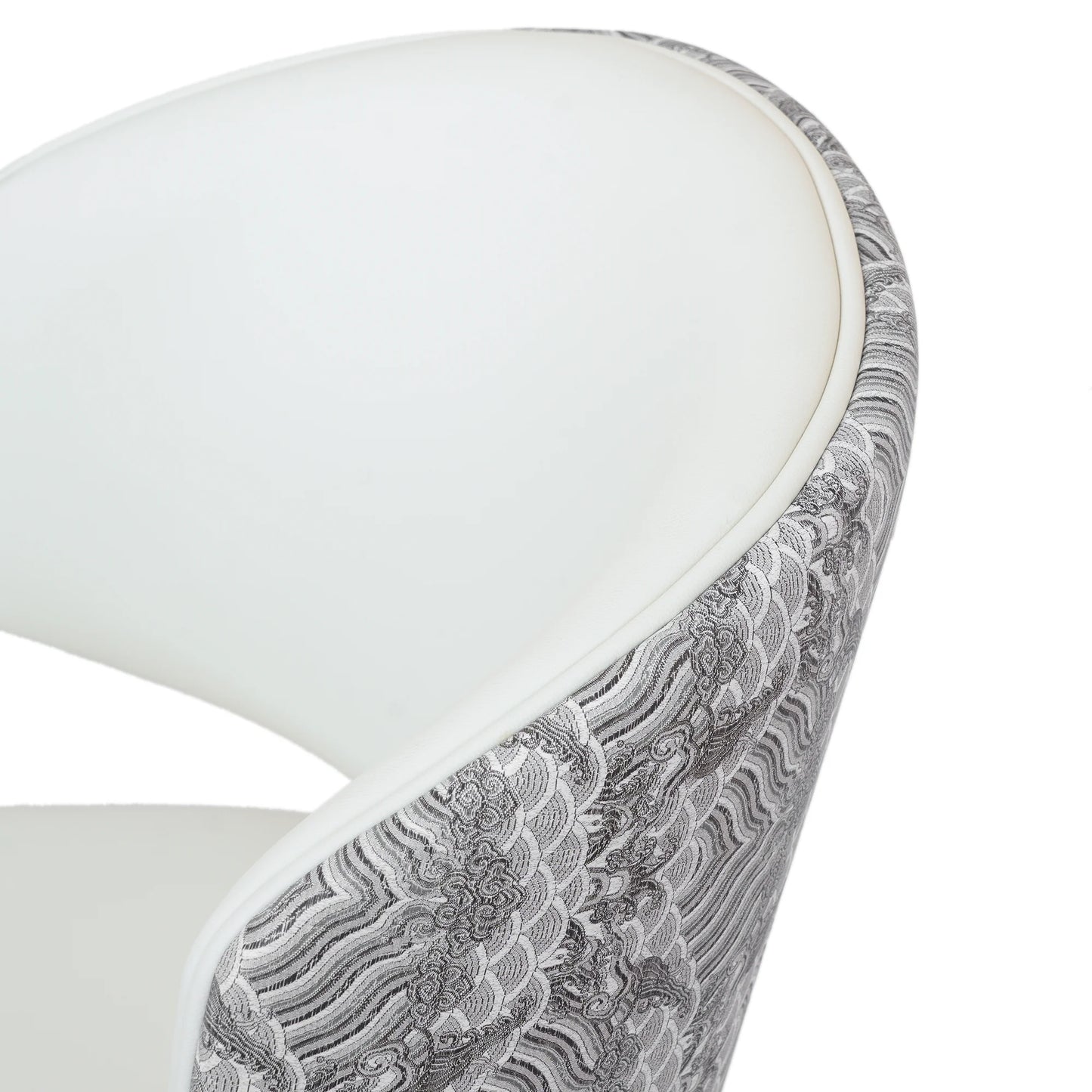 Vegan Wing Back Dining Chair | White PU Leather Set of 2