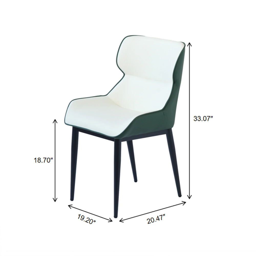 Vegan Full Back Dining Chair | White Seat Set of 2