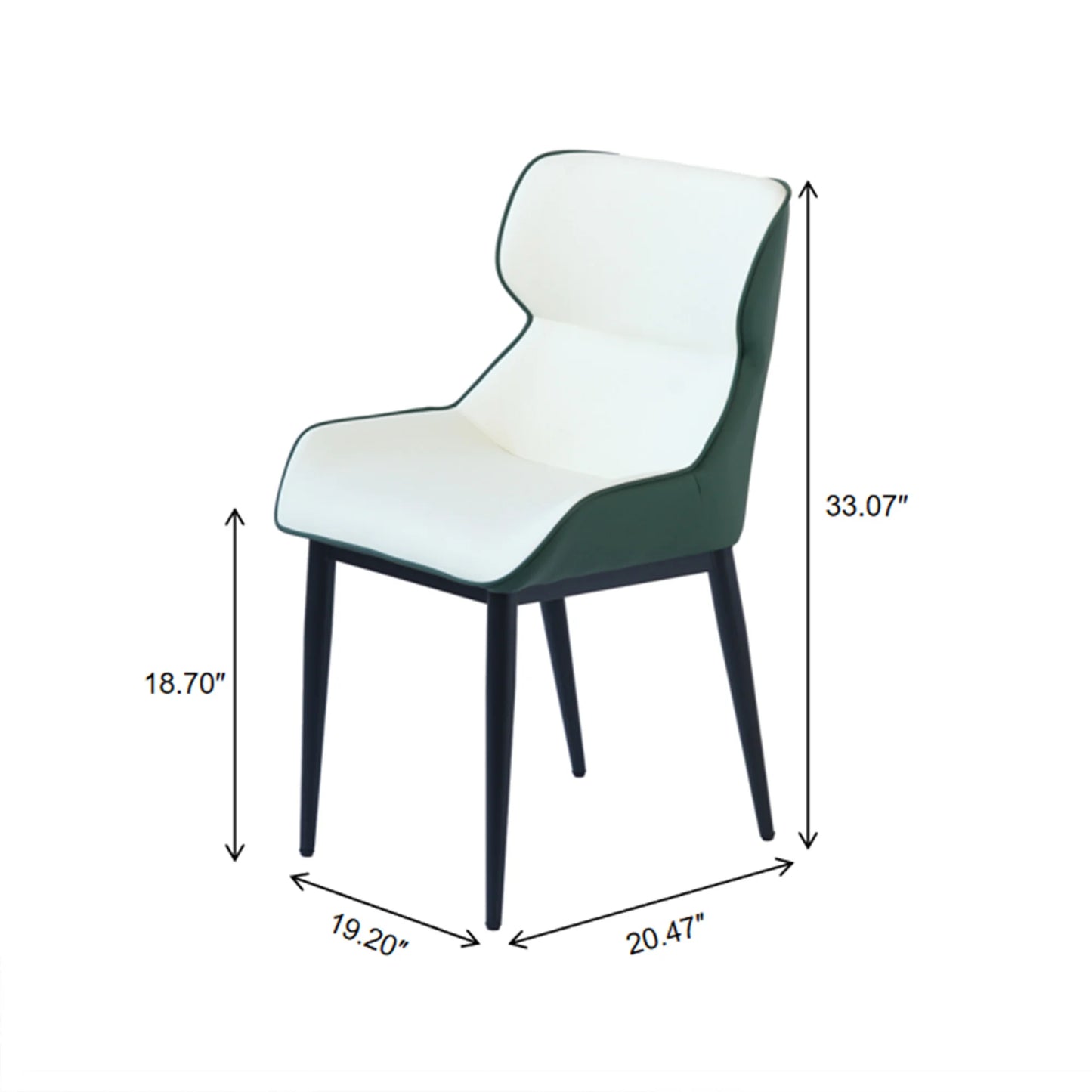 Vegan Full Back Dining Chair | White Seat Set of 2