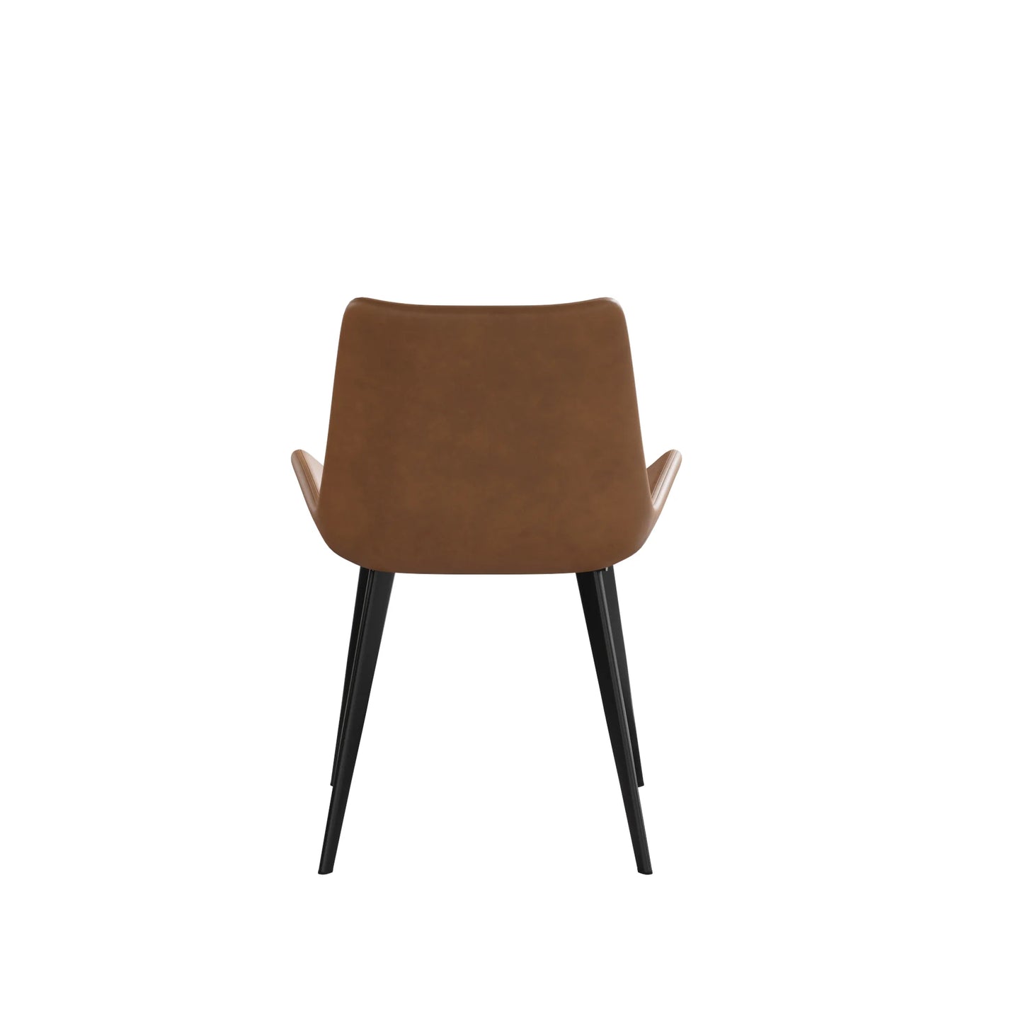 Vegan Full Back Dining Chair | Brown PU Leather Set of 2