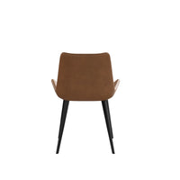 Vegan Full Back Dining Chair | Brown PU Leather Set of 2