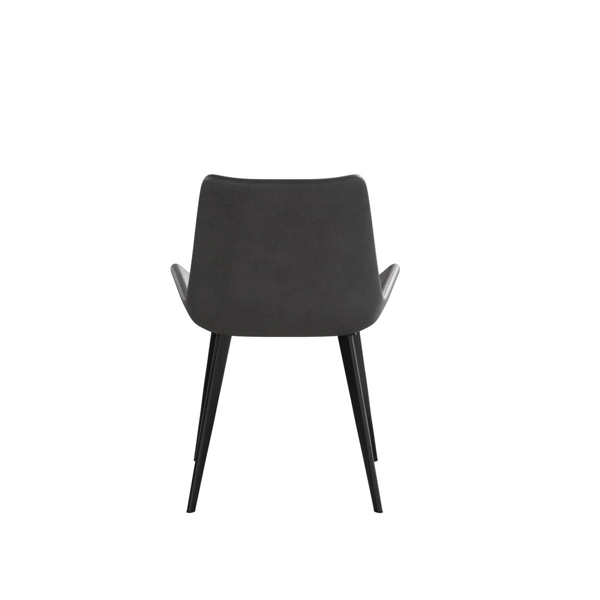 Vegan Full Back Dining Chair | Gray PU Leather Set of 2