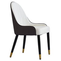 Vegan Full Back Dining Chair | White PU Leather Set of 2