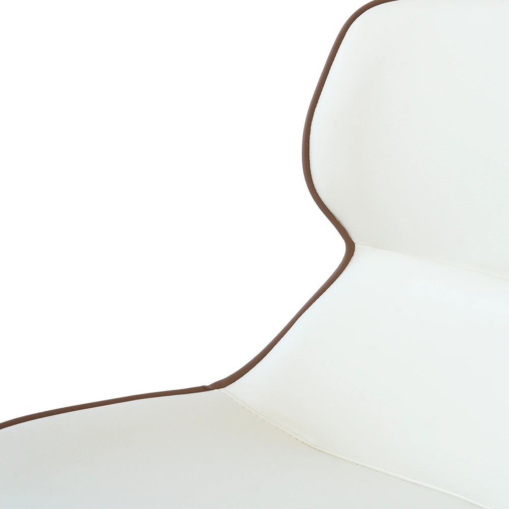 Vegan Full Back Dining Chair | White Leather Set of 2