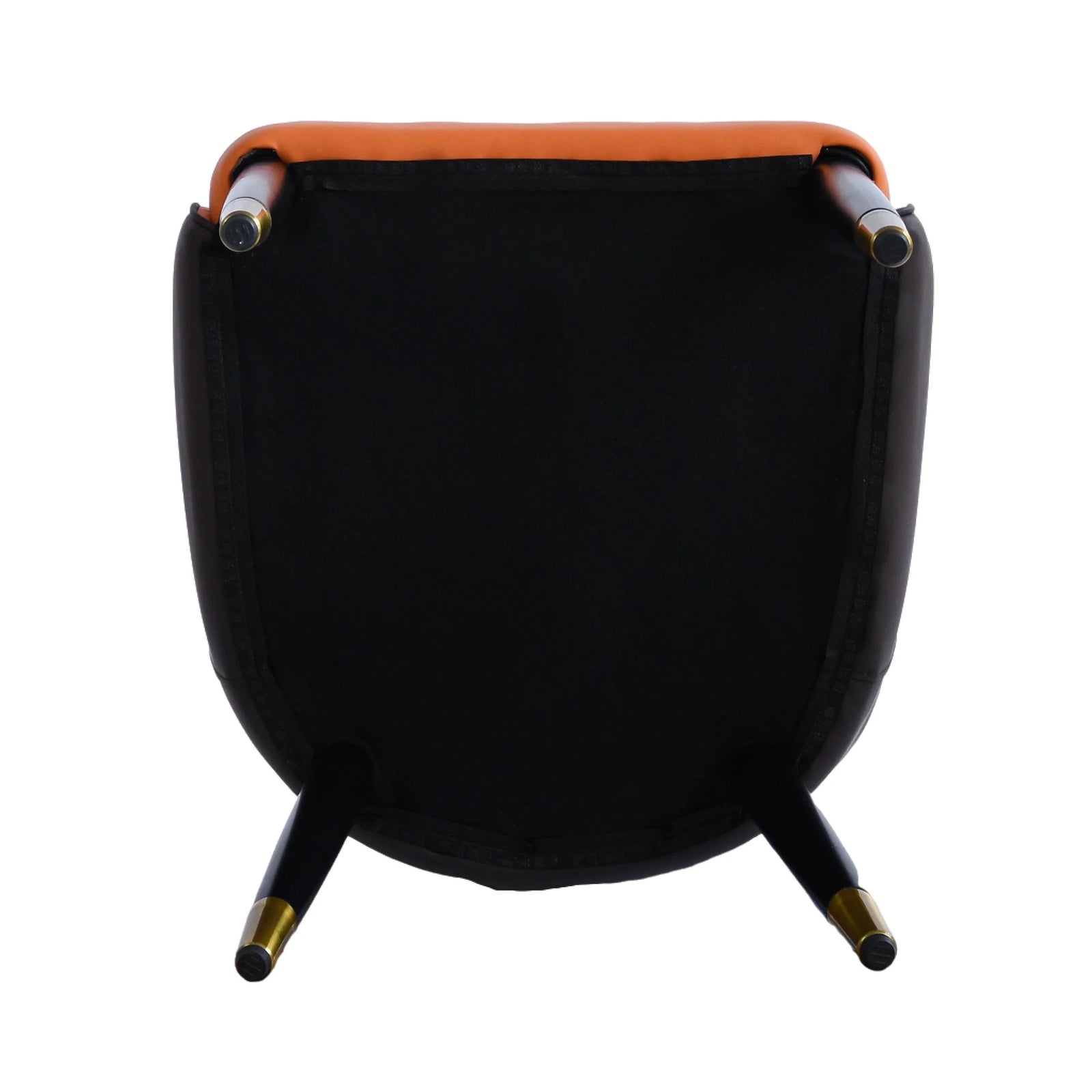 Silla de comedor vegana con respaldo completo | Cuero sintético naranja (juego de 2)