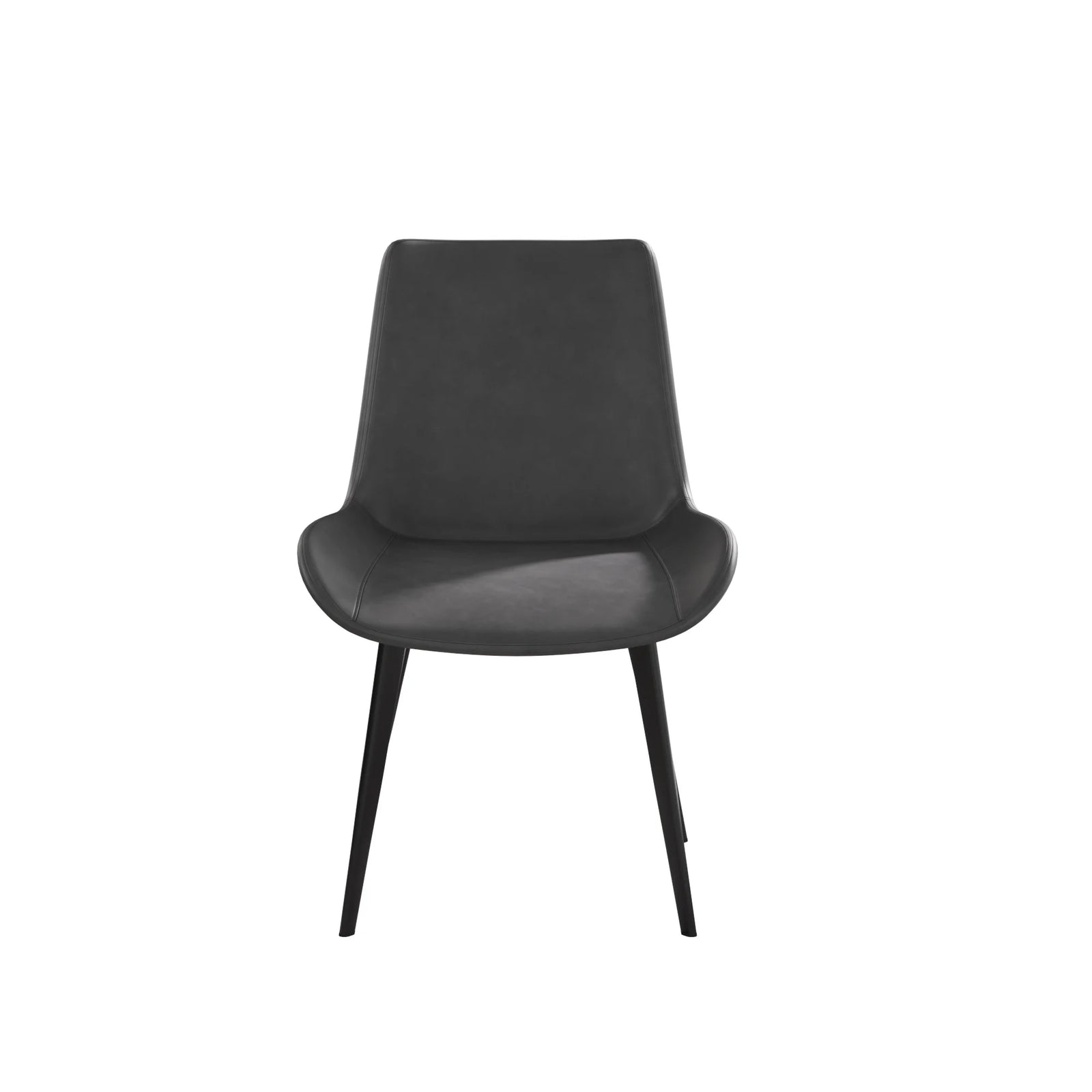Vegan Full Back Dining Chair | Gray PU Leather Set of 2