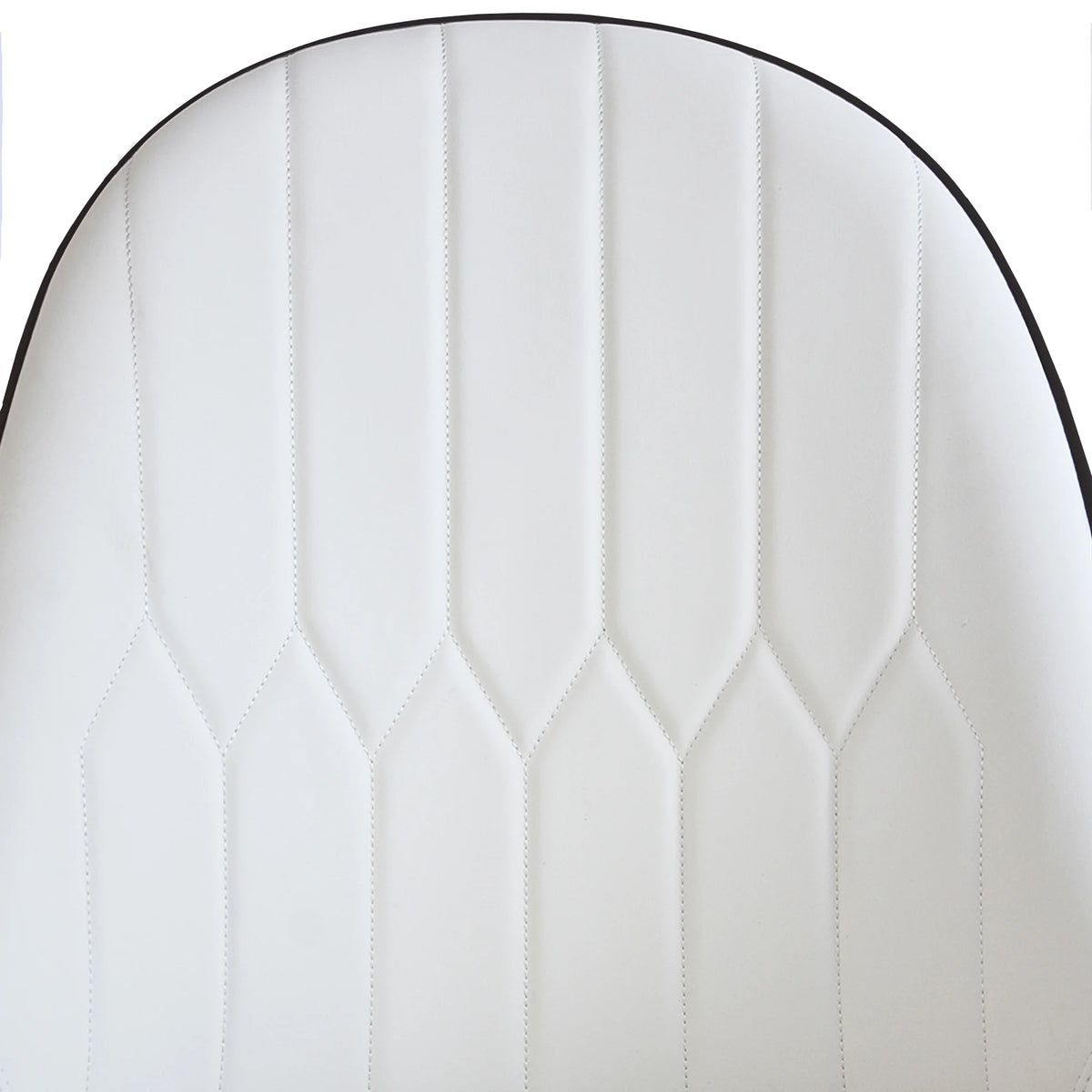 Vegan Full Back Dining Chair | White PU Leather Set of 2