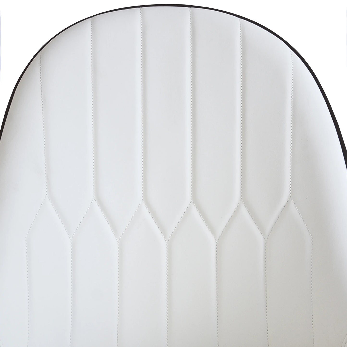 Vegan Full Back Dining Chair | White PU Leather Set of 2