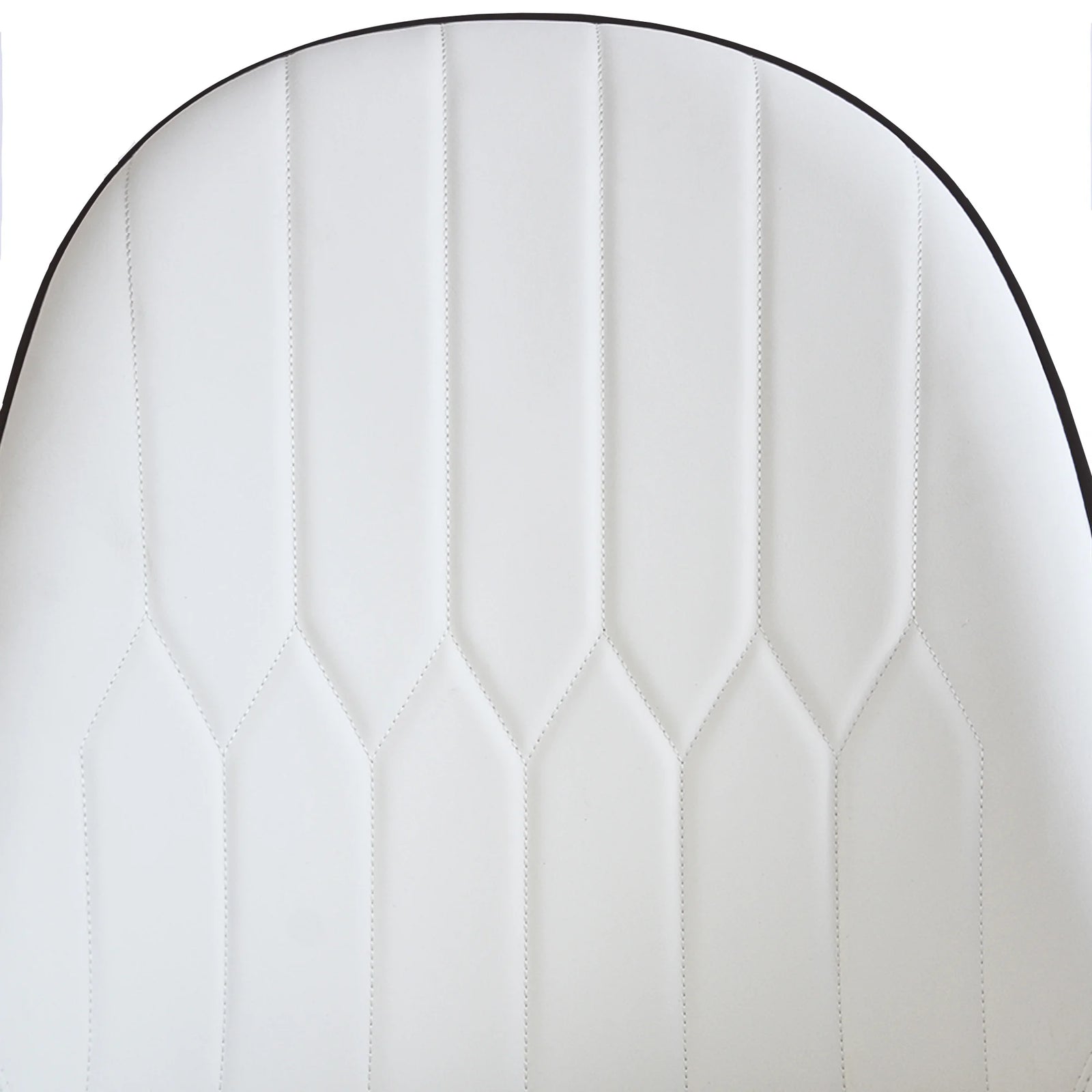 Silla de comedor vegana con respaldo completo | Juego de 2 sillas de cuero sintético blanco