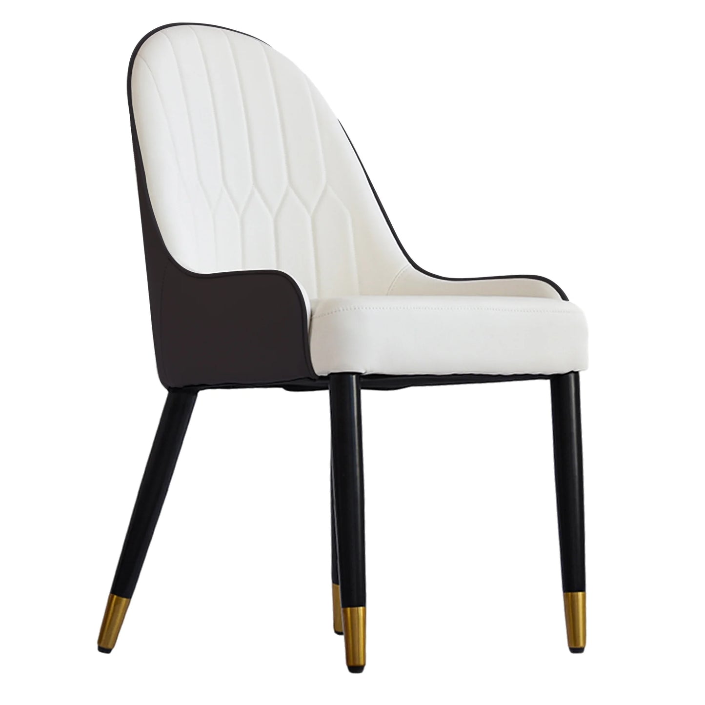 Vegan Full Back Dining Chair | White PU Leather Set of 2
