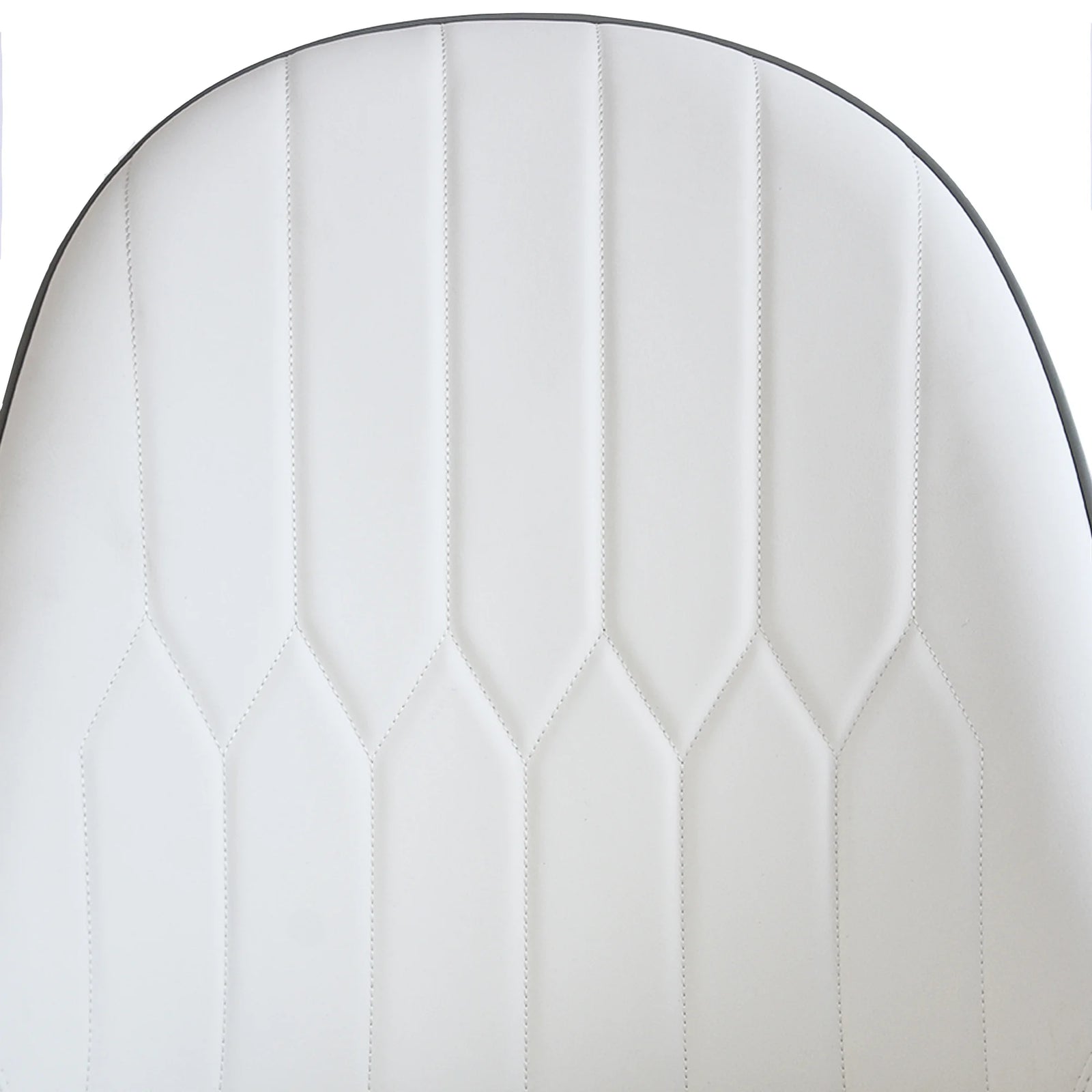 Vegan Full Back Dining Chair | White PU Leather Gray Back Set of 2