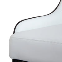 Vegan Full Back Dining Chair | White PU Leather Set of 2