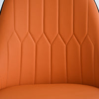 Vegan Full Back Dining Chair | Orange PU Leather Set of 2