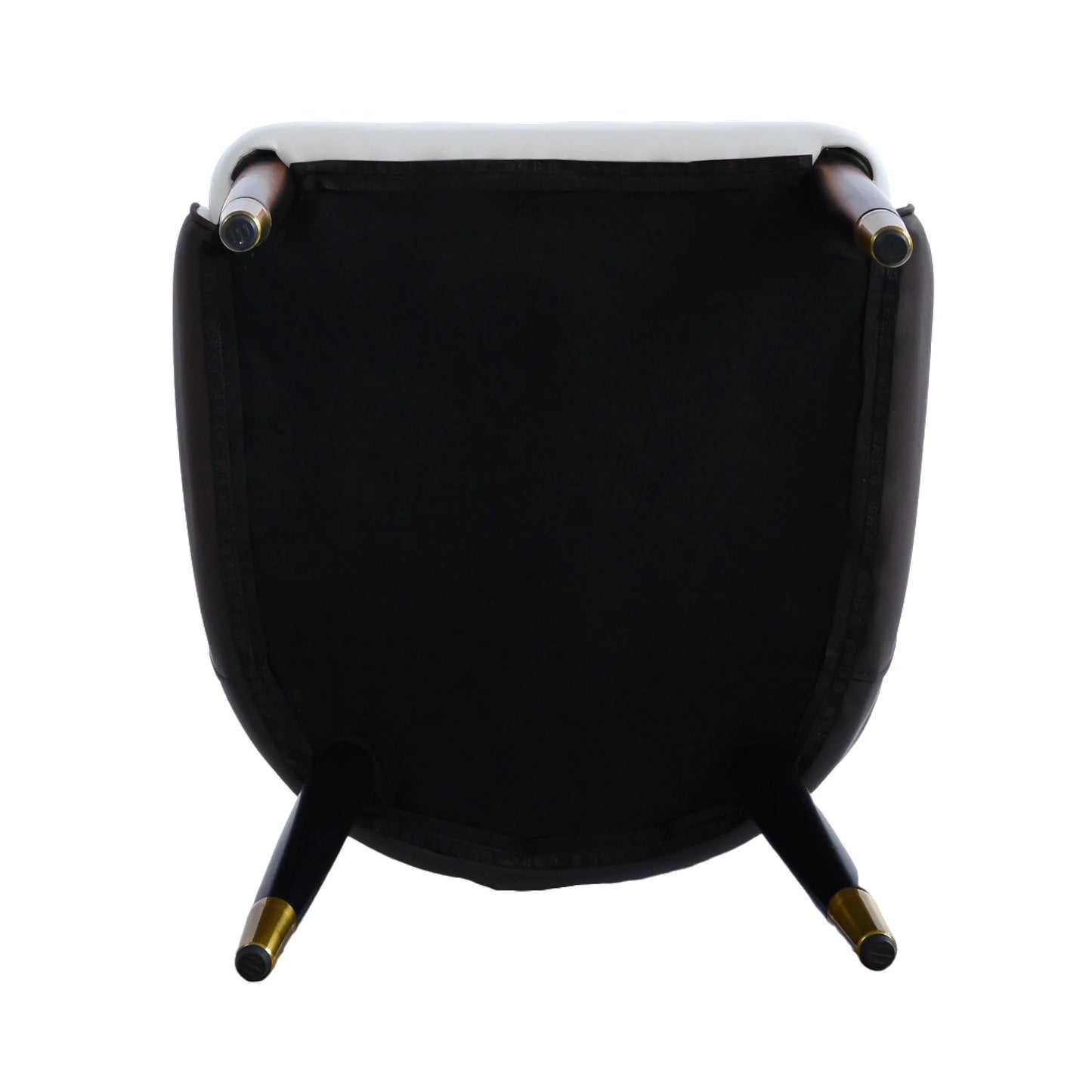 Vegan Full Back Dining Chair | White PU Leather Gray Back Set of 2