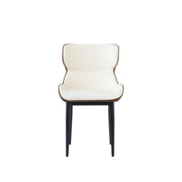 Vegan Full Back Dining Chair | White Leather Set of 2