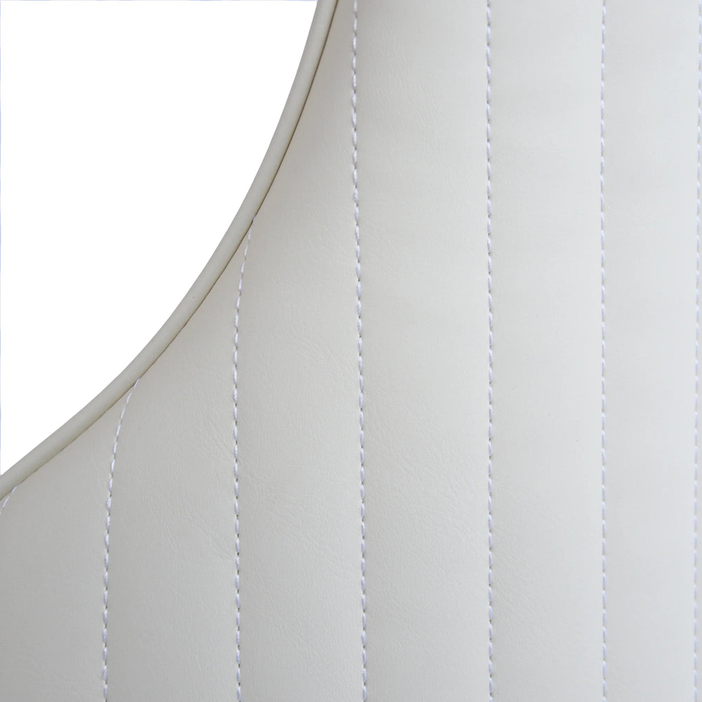 Vegan High Back Dining Chair | Ivory PU Leather Set of 2