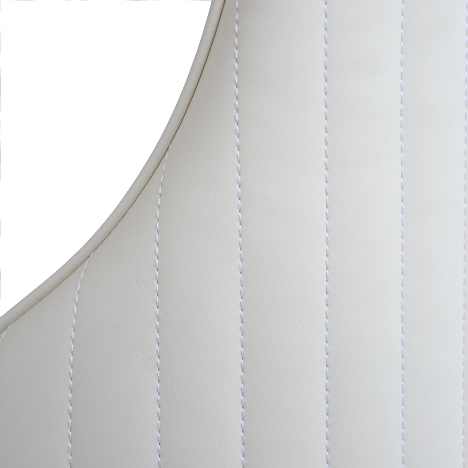 Vegan High Back Dining Chair | Ivory PU Leather Set of 2