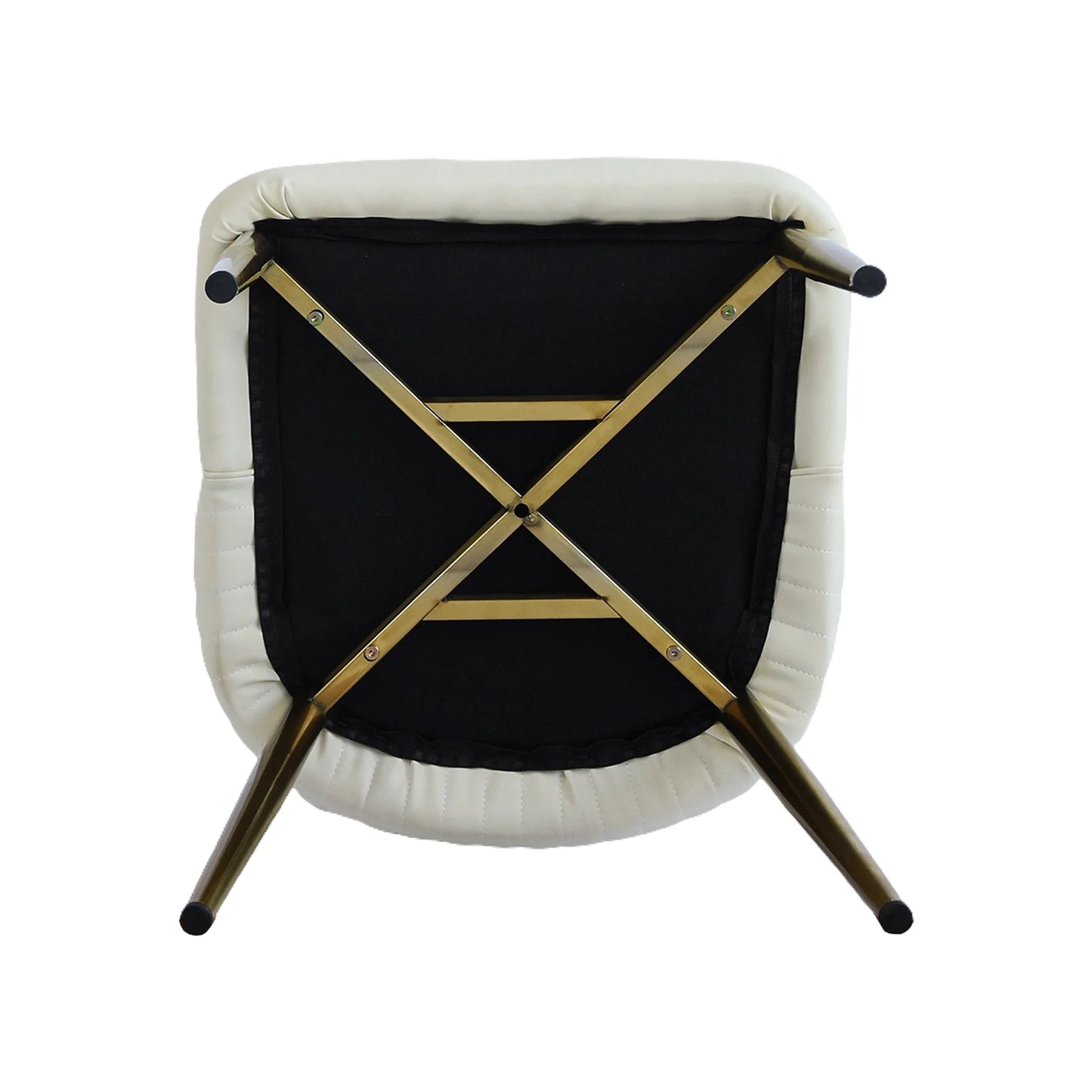 Vegan High Back Dining Chair | Ivory PU Leather Set of 2