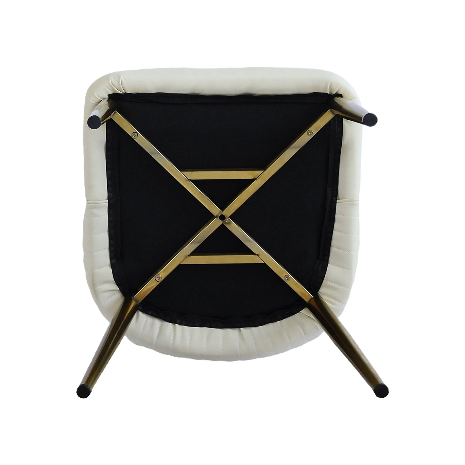 Vegan High Back Dining Chair | Ivory PU Leather Set of 2