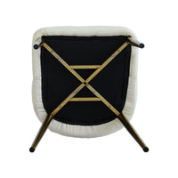 Vegan High Back Dining Chair | Ivory PU Leather Set of 2