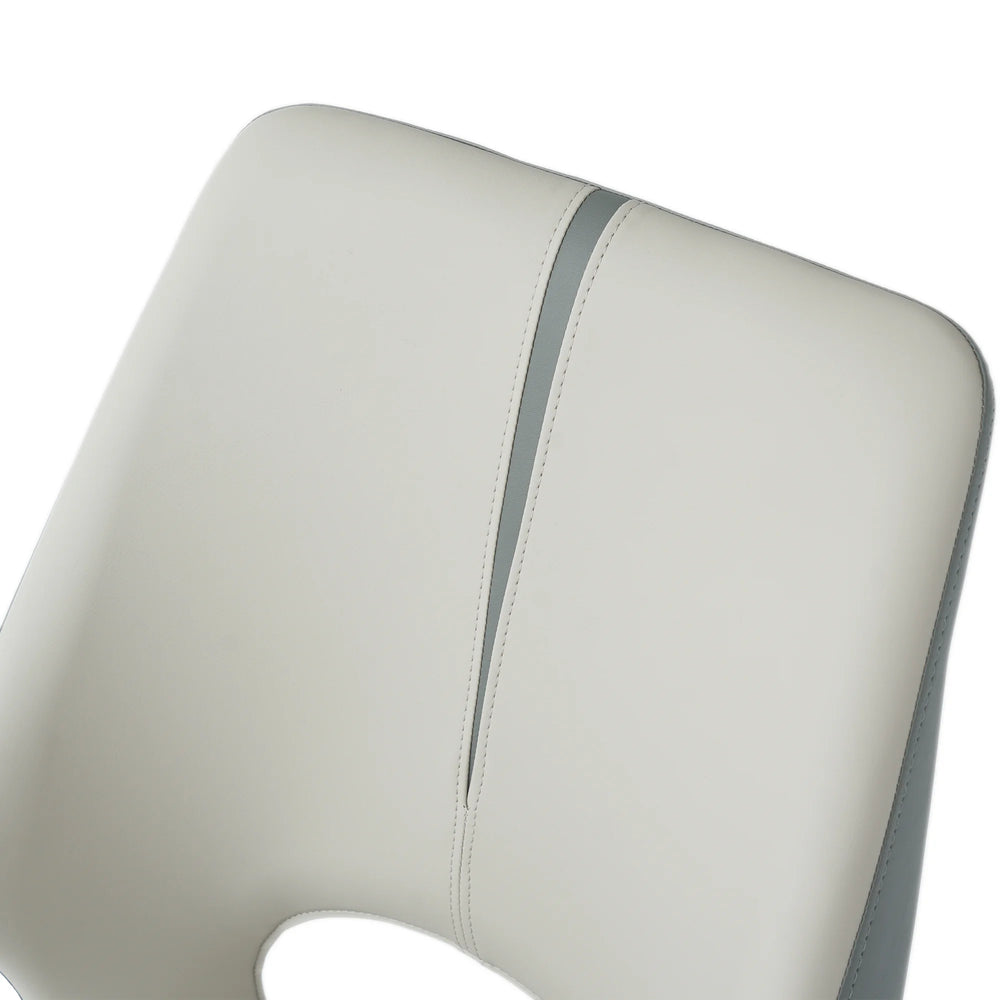 Vegan Open Back Dining Chair | Gray PU Leather Set of 2