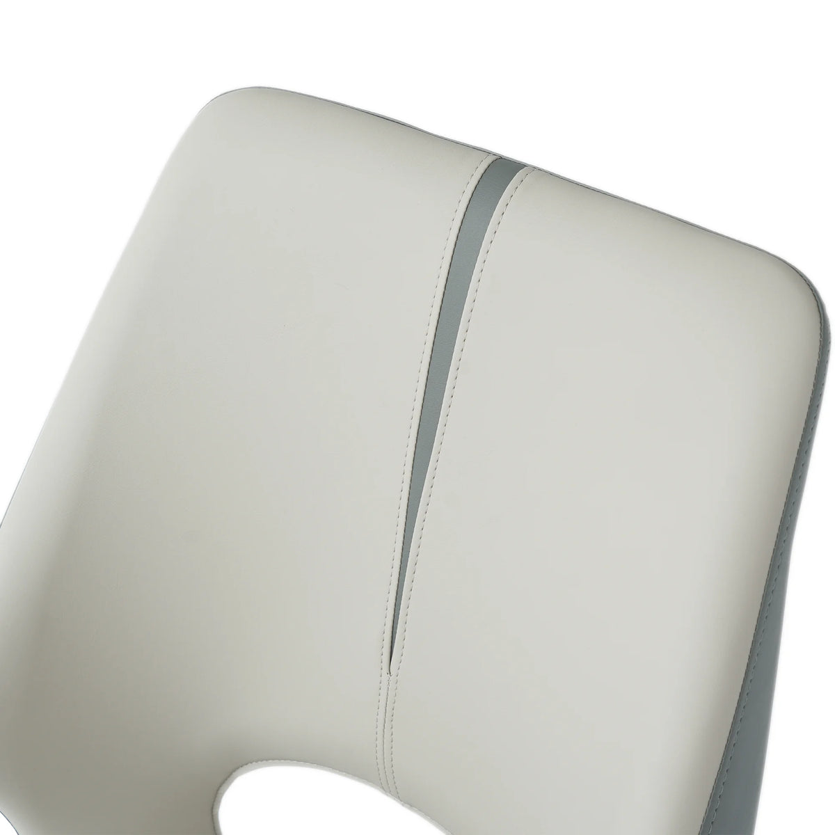 Vegan Open Back Dining Chair | Gray PU Leather Set of 2