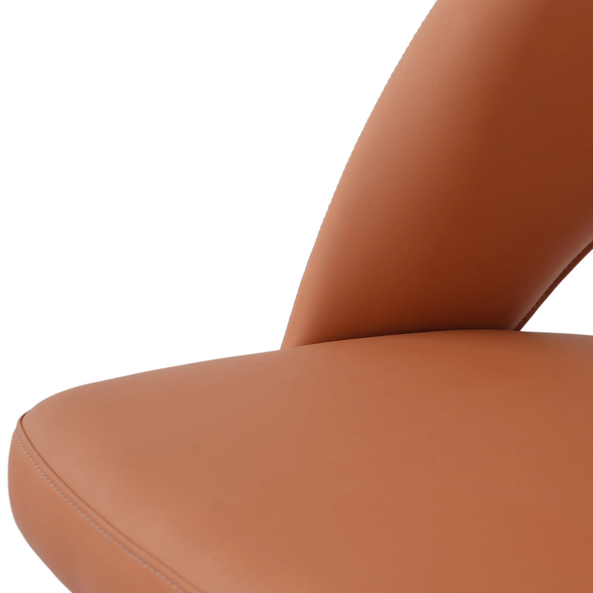 Silla de comedor vegana con respaldo abierto | Cuero sintético naranja (juego de 2)