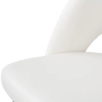 Vegan Open Back Dining Chair | Ivory PU Leather Set of 2