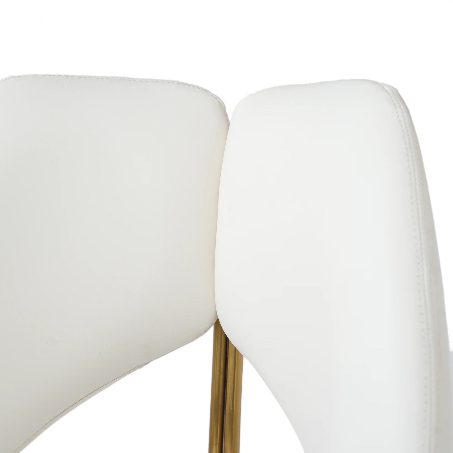 Vegan Open Back Dining Chair | Ivory PU Leather Set of 2