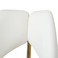 Vegan Open Back Dining Chair | Ivory PU Leather Set of 2