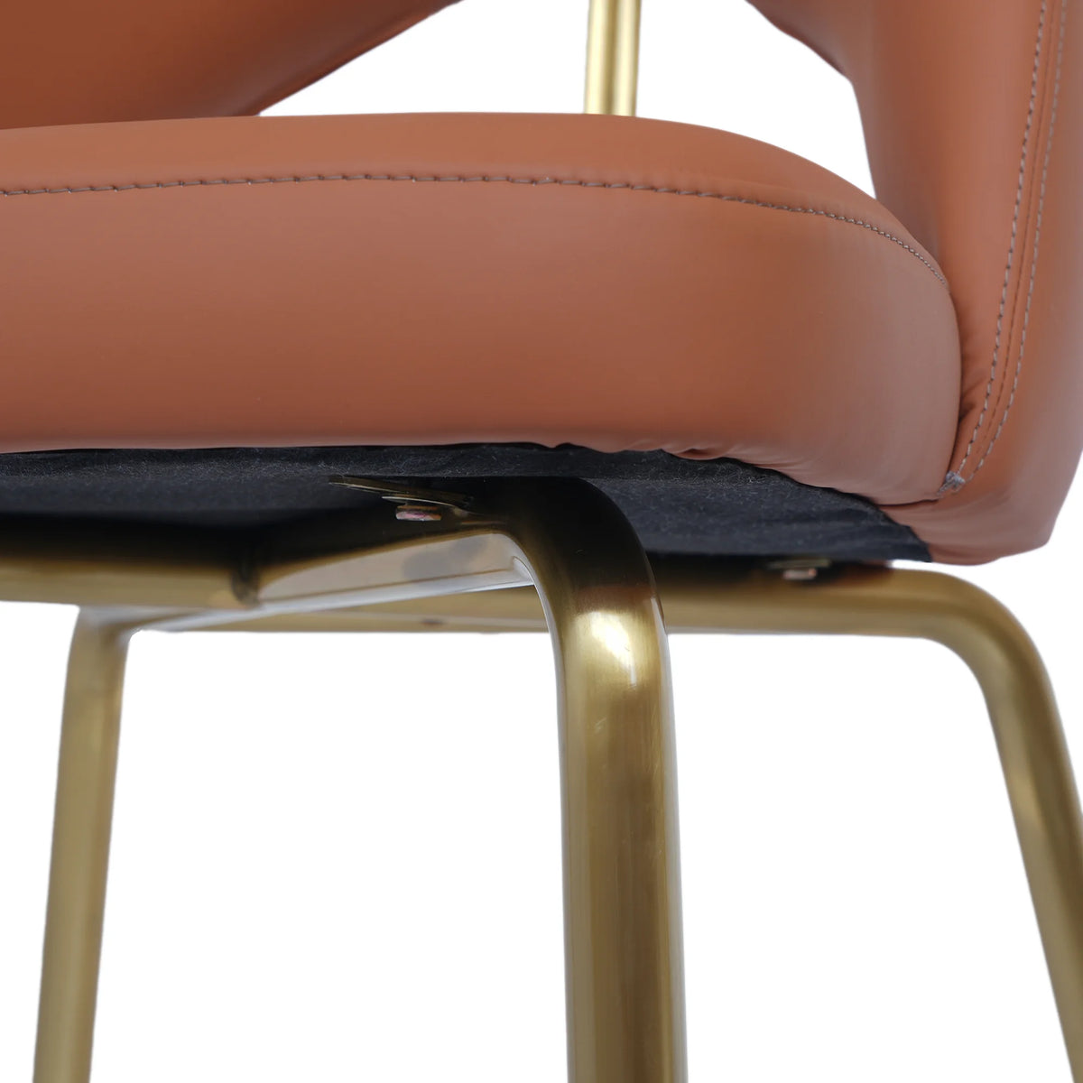 Silla de comedor vegana con respaldo abierto | Cuero sintético naranja (juego de 2)