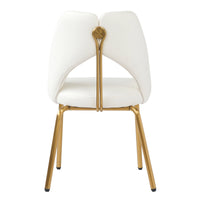 Vegan Open Back Dining Chair | Ivory PU Leather Set of 2