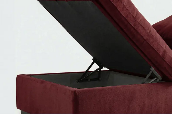 Velvet Storage Ottoman
