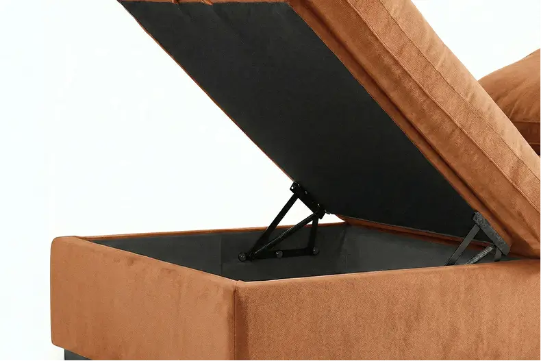 Velvet Storage Ottoman