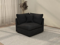WJS Home 1 Piece Black Cotton Linen Corner Seat 1 Seater_3