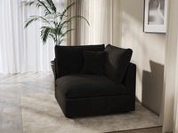 WJS Home 1 Piece Black Cotton Linen Corner Seat 1 Seater_7