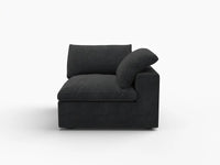 WJS Home 1 Piece Black Cotton and Linen Armless Single Sofa 1 Seater_4