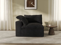 WJS Home 1 Piece Black Cotton and Linen Armless Single Sofa 1 Seater_6