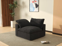 WJS Home 1 Piece Black Cotton and Linen Armless Single Sofa 1 Seater_8