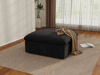 WJS Home 1 Piece Cotton and Linen Black Ottomans 40 Removable _ Washable Covers_1