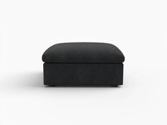 Deluxe Premium Cloud Sectional Sofas Covers | Premium Cloud Cotton and Linen Black Ottoman Cover